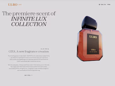 ULBO-GIZA 3D Perfume Bottle Website