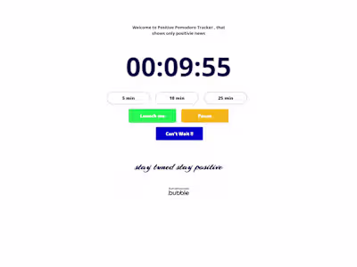 Pomodoro Tracker with only Good News