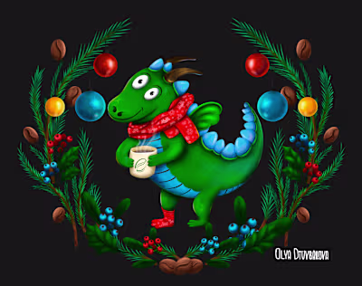 Christmas illustration for Ukrainian Coffee House 2023