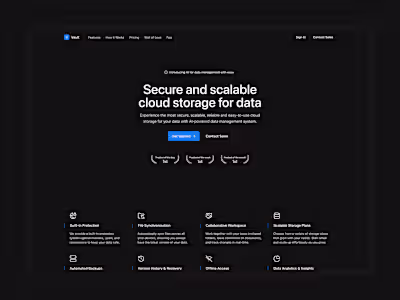 Vault - Premium SaaS Marketing Template Design