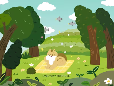 Green tea package illustration 