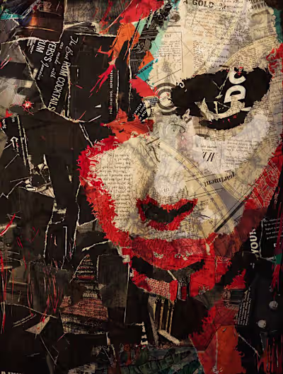 Paper Textured Design Of A Face