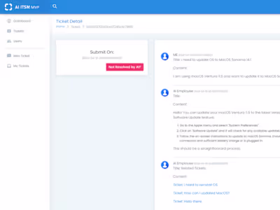 AI- IT Service Management, MVP