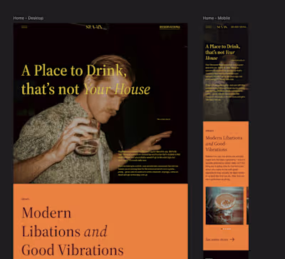 Standout Webflow Website for an Upscale Cocktail Bar & Lounge