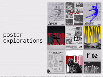 Freelance, Poster Explorations
