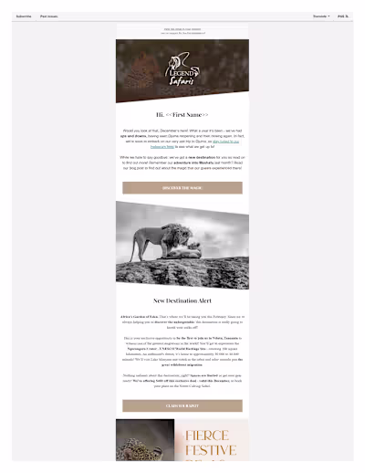 Festive Deals | Email Copy | Travel & Tourism