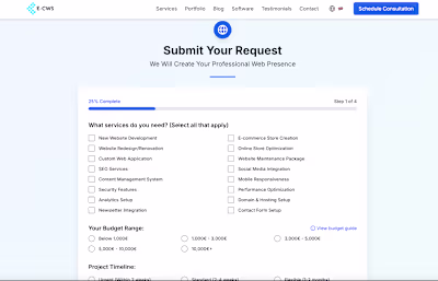 New Web Project Cost Calculator for my company's website A c...