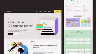 Agency website UI design || Light themed