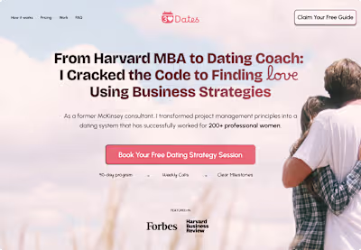 Dating Coach Landing Page Hero Section Design