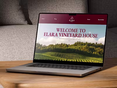 Elara Vineyard Framer Website Design
