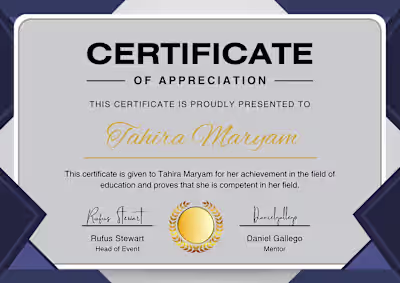 Certificate :: Behance