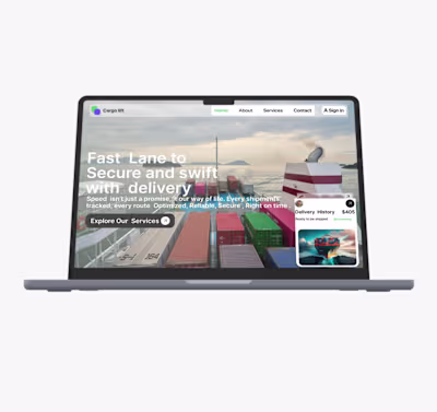A cargo shipment website. Design is all about the little det...