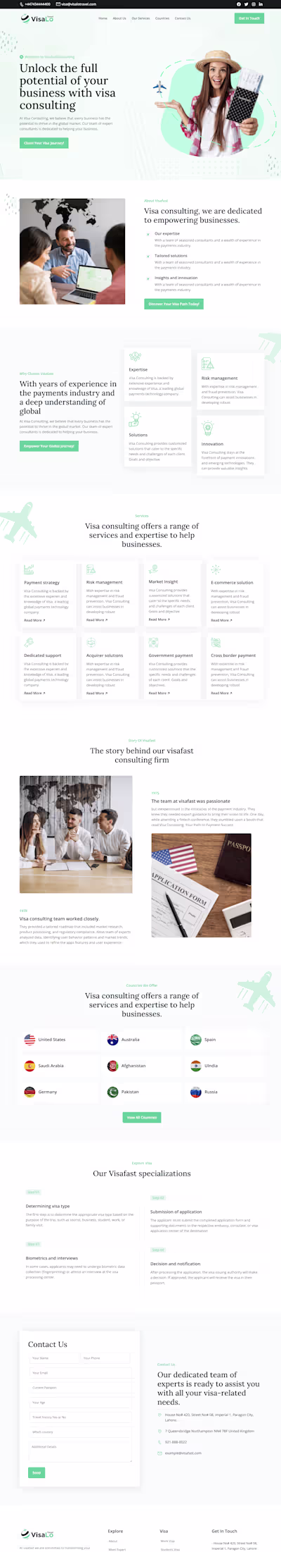 VisaLo Travel - Framer Website Development
