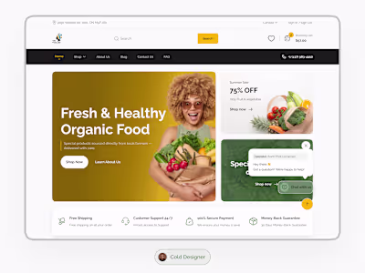 Organic Food E‑Commerce Website UI