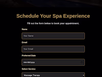 LUXE Luxury Spa Website (Fictional, WIP)