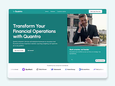 Quantro — Financial SaaS Template for Framer