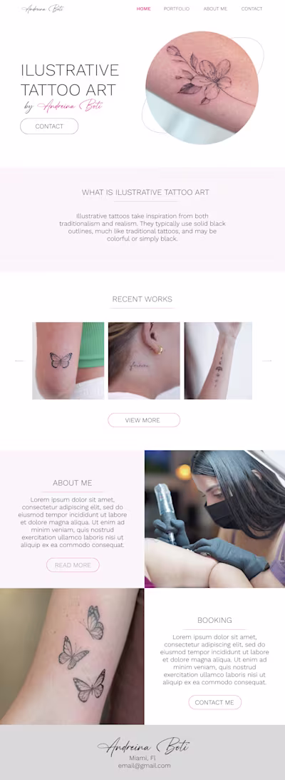 TATTOO ARTIST WEBSITE DESIGN
