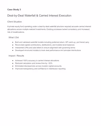 Managed deal-by-deal waterfall and carried