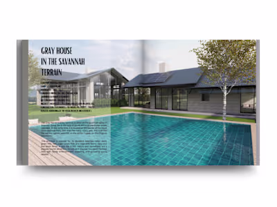 Gray House in the savannah terrain , South Africa