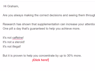 Brain Supplement Sales E-mail