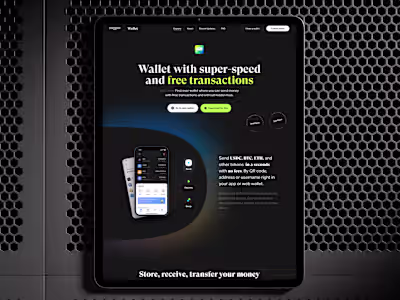 P2P Wallet Landing page