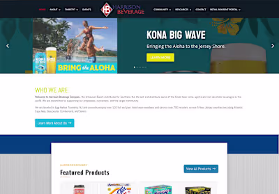 Harrison Beverage - Website Design