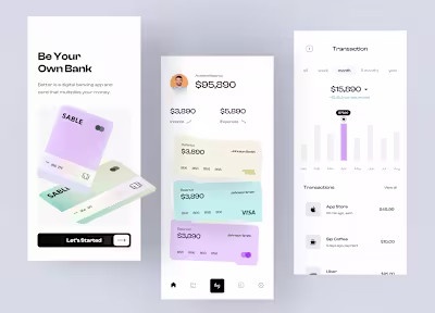 Better - Digital Banking Mobile App UI Design Concept Ofspac...