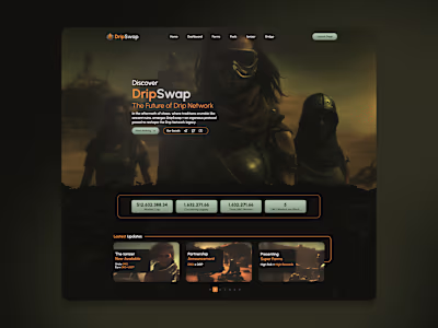 DripSwap — Cinematic DeFi Landing Experience
