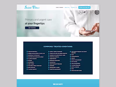 Clean telemedicine website design