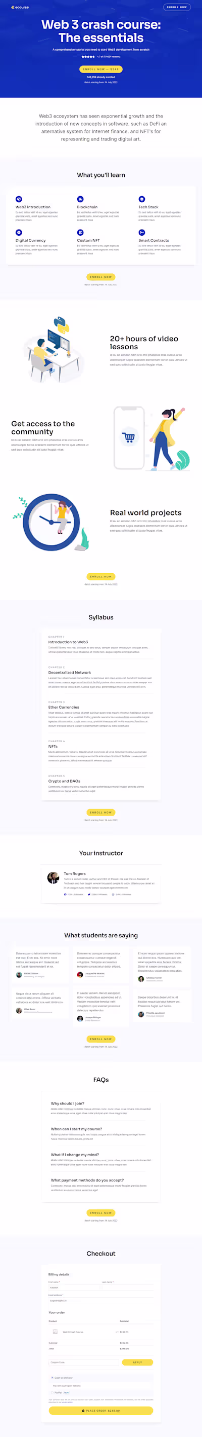 Course Landing page Development 