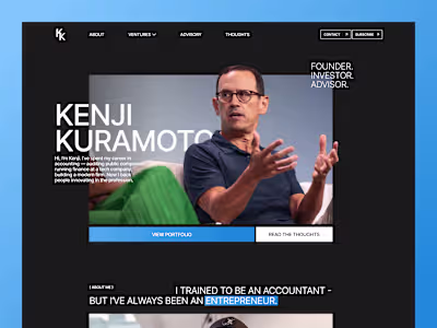 Kenji Kuramoto Personal Website Framer Development