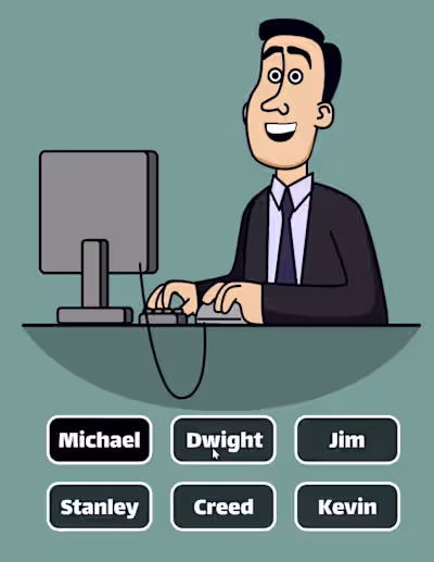 Interactive animation of the Office made with Rive