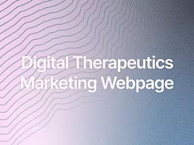 Digital Therapeutics Marketing Webpage 