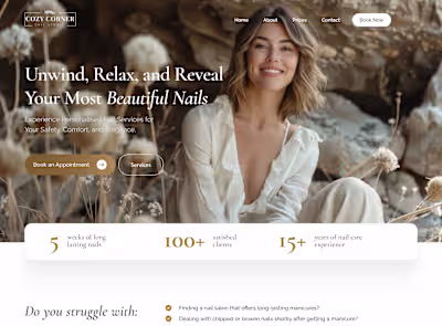 Cozy Corner – Nail Salon Website Design and Development