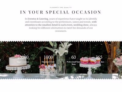 WEBSITE FOR EVENTS & CATERING