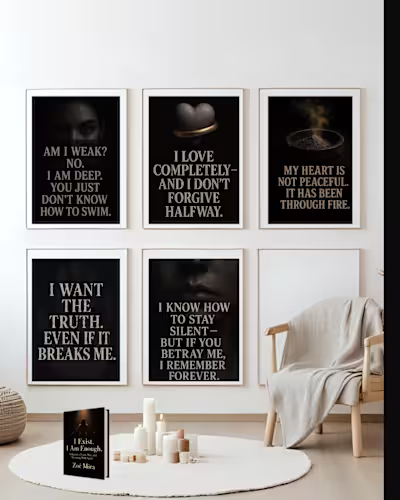 Feminist Wall Art for Emotional Healing - “I Exist” Set
