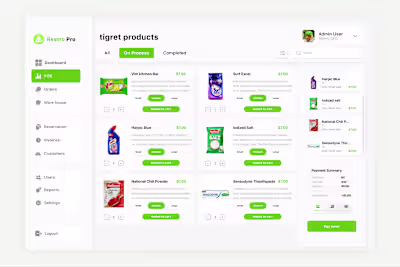 POS Screen Design for a Shopping mall.