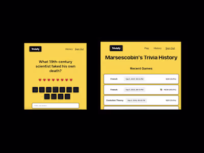 A trivia game was the first project I built back when I was ...
