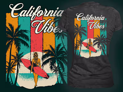 Retro California Vibes Graphic Tee