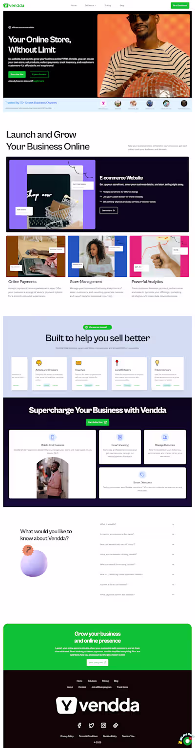 Vendda - Online Store Creation Platform