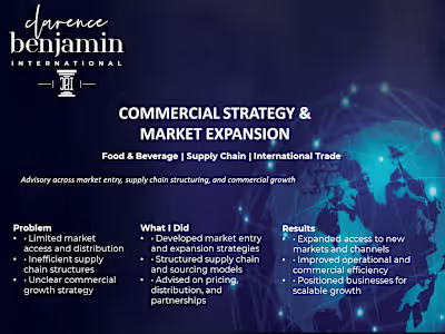 Provided strategic advisory across food