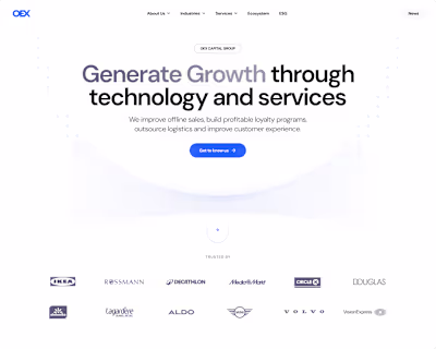 OEX | Custom, multi-page website built in Webflow