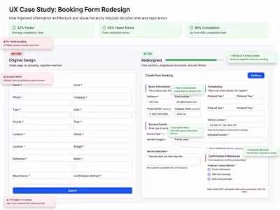UX Case Study: Booking Form