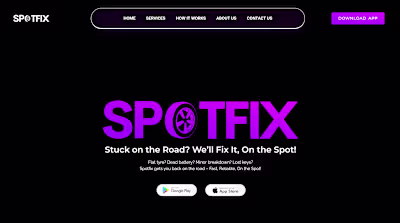 Spotfix – App Landing Page for On-Demand Vehicle Repair Services