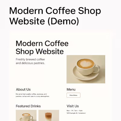 Modern Coffee Shop Website (Demo)
