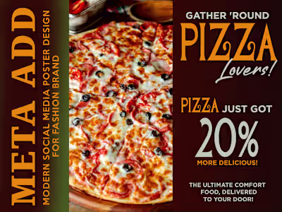 Pizza Brand Meta Ad – Clean & Engaging Design