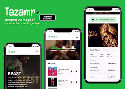 Tazamr | Movie Ticketing Responsive Website