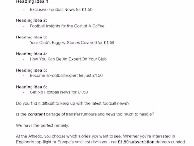 The Athletic Spec Piece