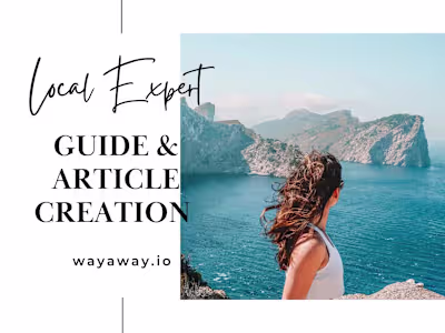 Local Expert Guide & Article creation for wayaway.io