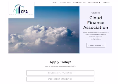 Cloud Finance Organization – Brand & Website Launch